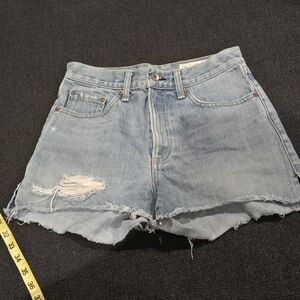 rag & bone Distressed Light Blue Jean Shorts